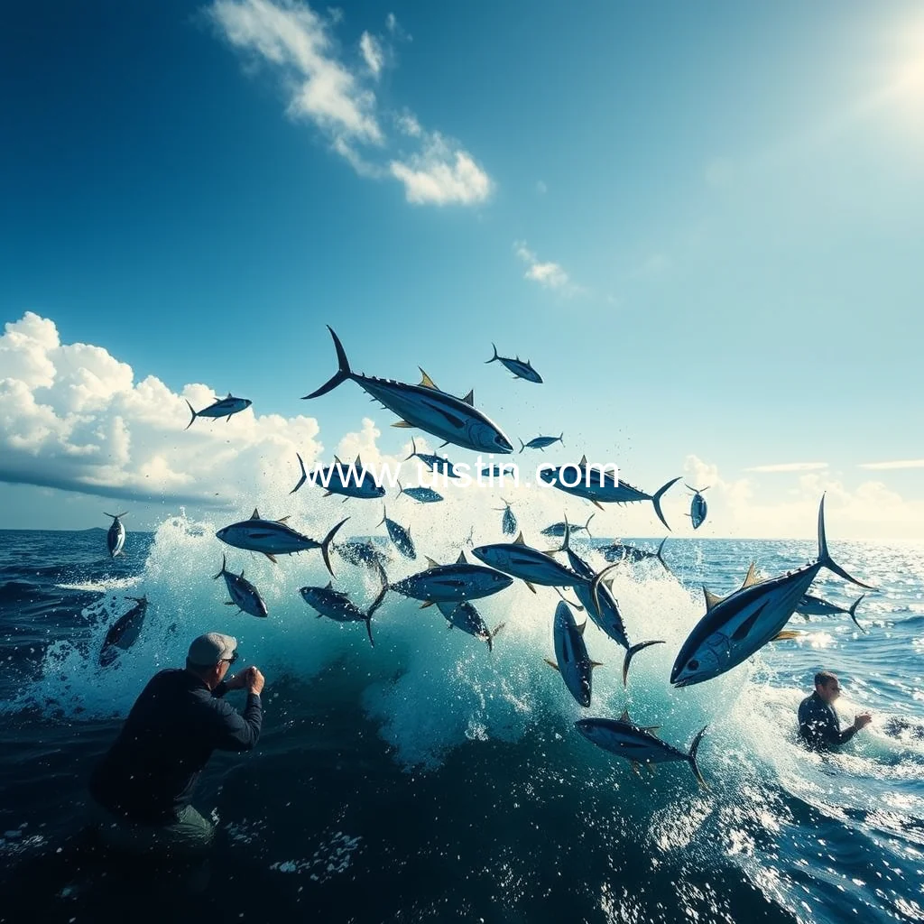 Artistic representation for Yellowfin tuna surge in merimbula: a fishing frenzy! response: yellowfin tuna surge in merimbula: a fishing frenzy!