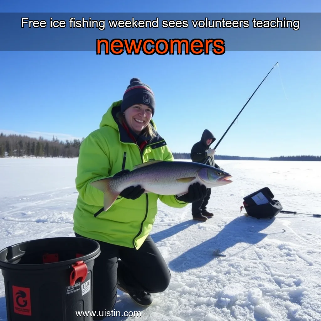 You are currently viewing Free ice fishing weekend sees volunteers teaching newcomers