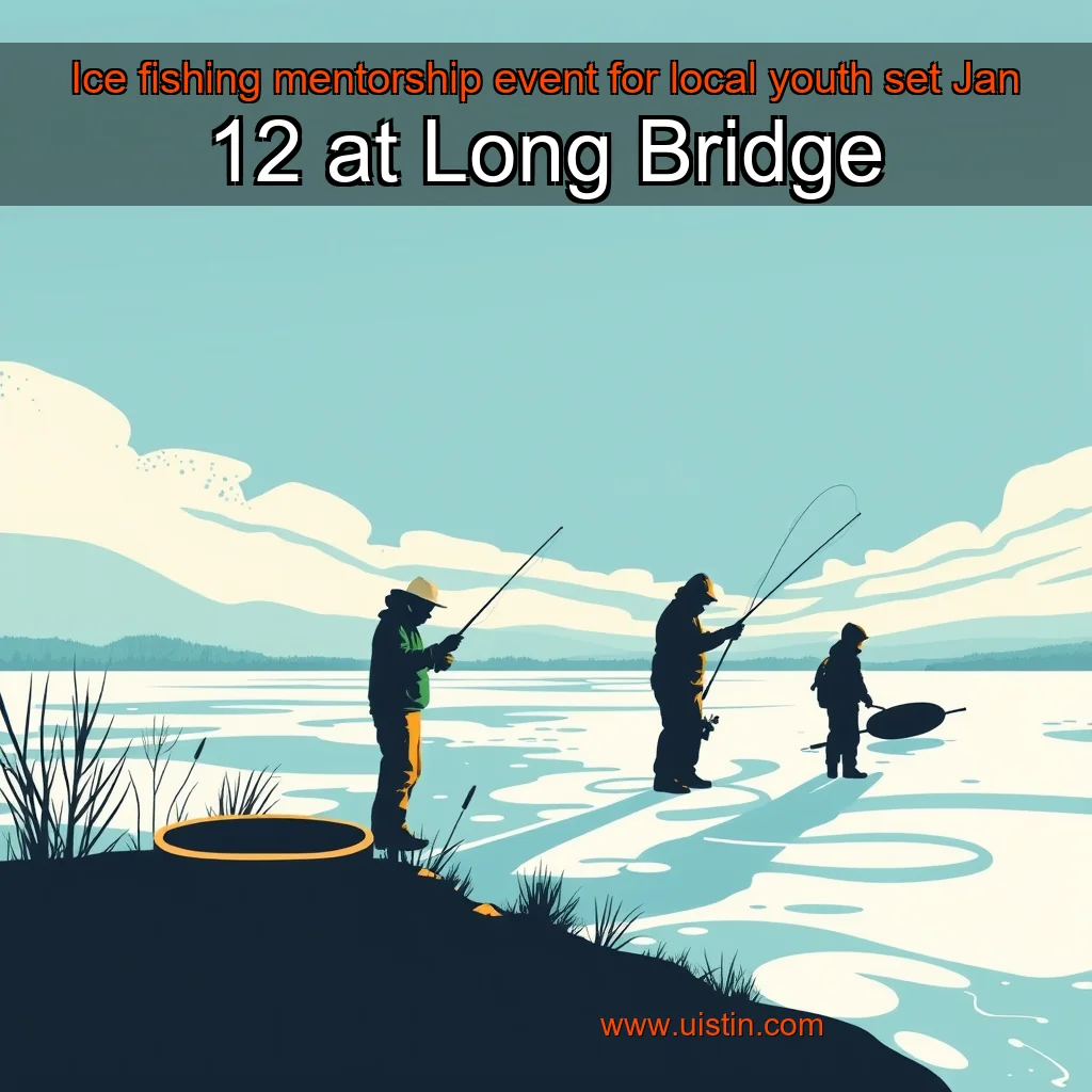 Artistic representation for Ice fishing mentorship event for local youth set Jan 12 at Long Bridge
