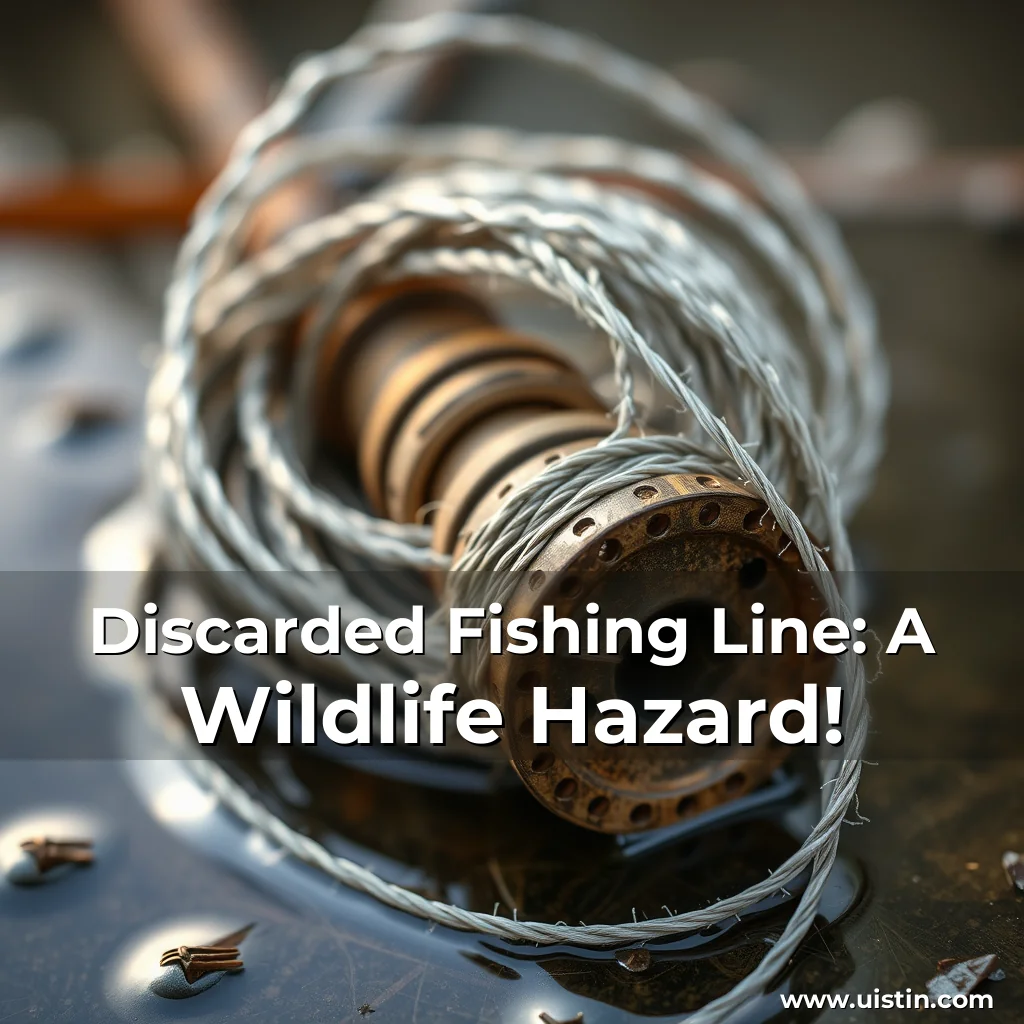 Artistic representation for Discarded Fishing Line: A Wildlife Hazard!
