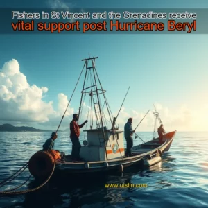 Artistic representation for Fishers in St Vincent and the Grenadines receive vital support post Hurricane Beryl