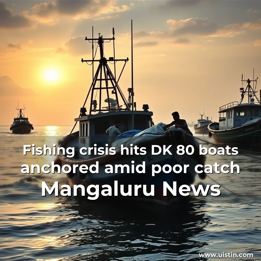 Read more about the article Fishing crisis hits DK  80  boats anchored amid poor catch  Mangaluru News